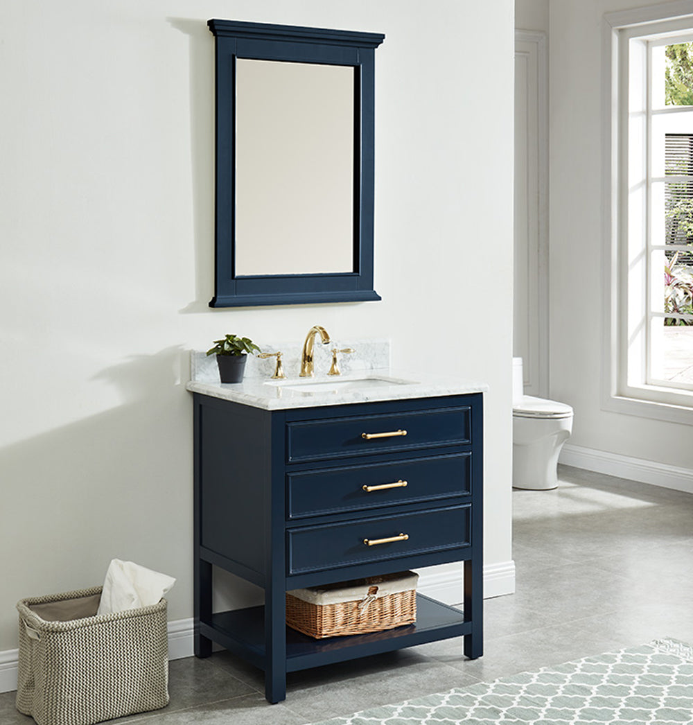 Manhattan  30" Vanity With Carrara Marble Top