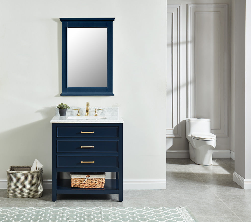 Manhattan  30" Vanity With Carrara Marble Top