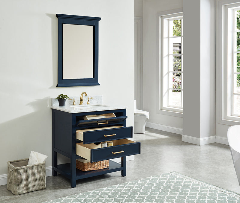 Manhattan  30" Vanity With Carrara Marble Top