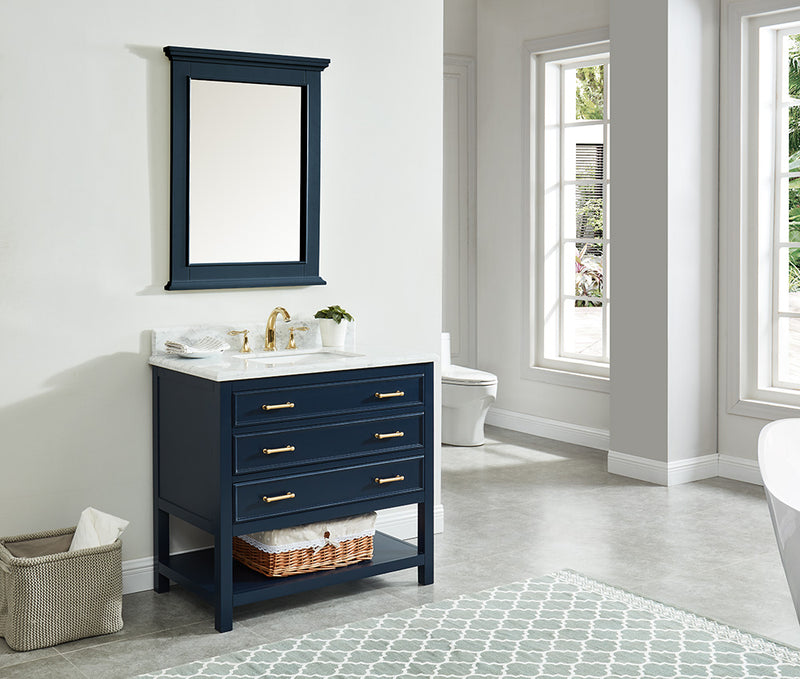Manhattan  30" Vanity With Carrara Marble Top