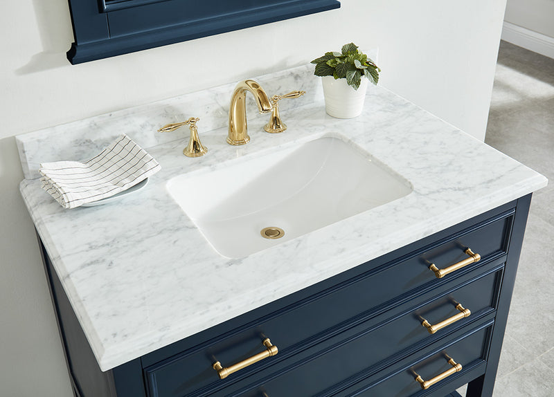 Manhattan  30" Vanity With Carrara Marble Top