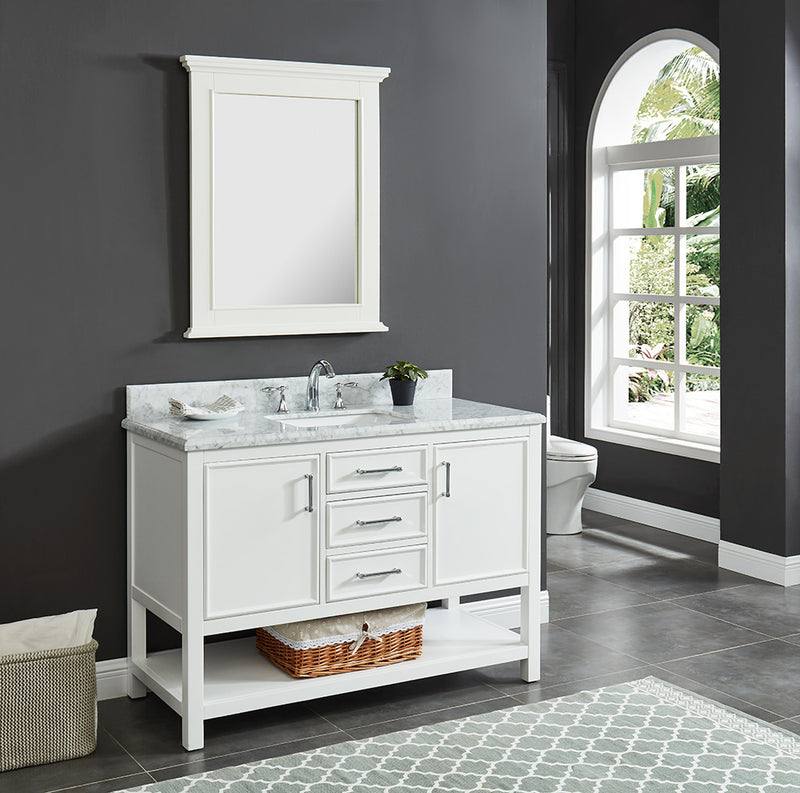 Manhattan 48" Vanity With Carrara Marble Top
