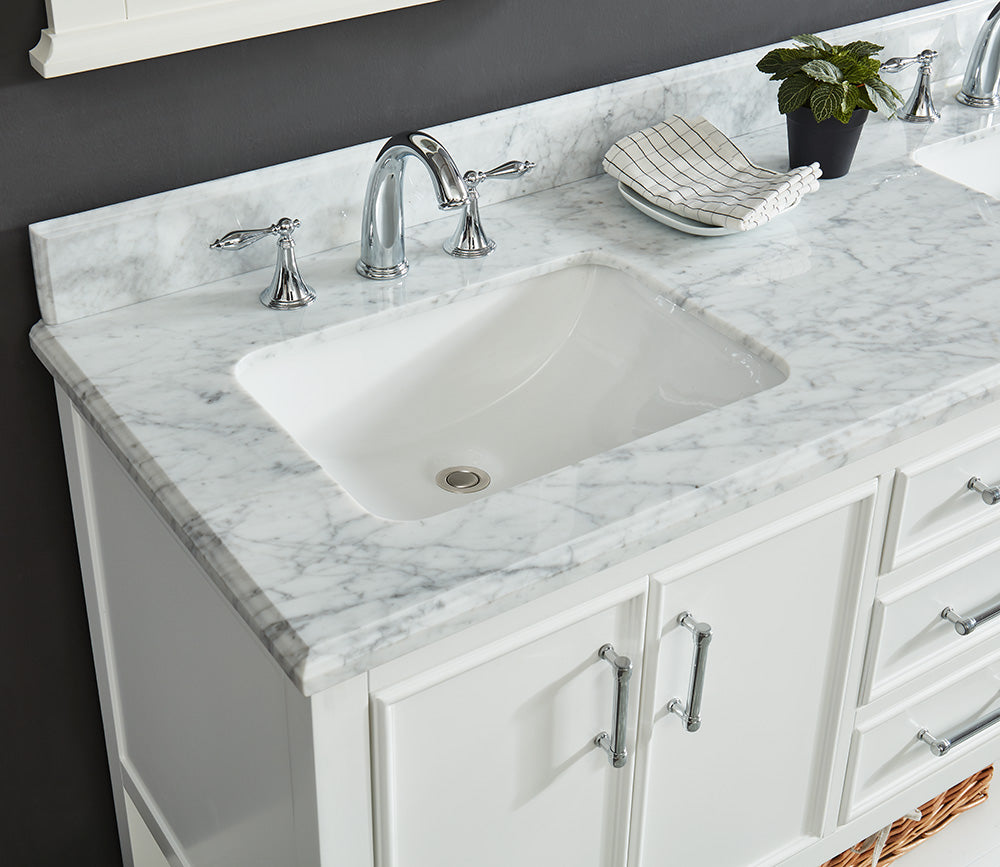 Manhattan 60" Vanity With Carrara Marble Top