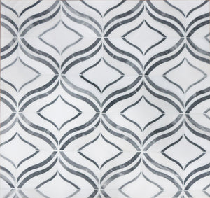 Lily - Thassos White & Palissandro Marble Waterjet