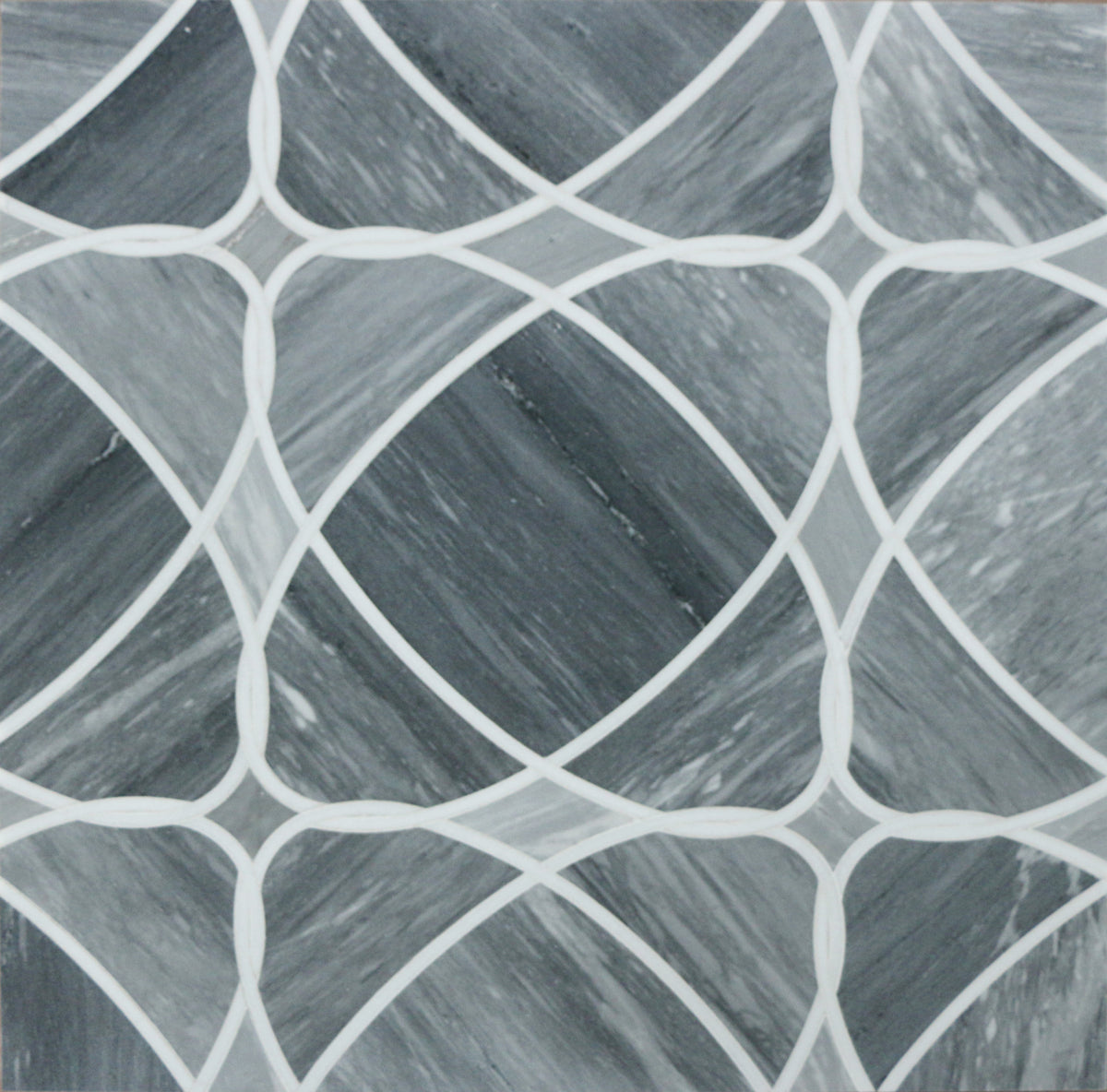 Astral Gray 12-in x 12-in Polished Waterjet Mosaic Floor and Wall Tile( 5 sq. ft. /Box )