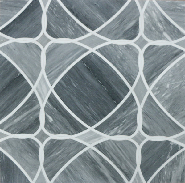 Astral Gray 12-in x 12-in Polished Waterjet Mosaic Floor and Wall Tile( 5 sq. ft. /Box )