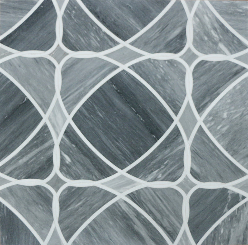 Astral Gray 12-in x 12-in Polished Waterjet Mosaic Floor and Wall Tile( 5 sq. ft. /Box )