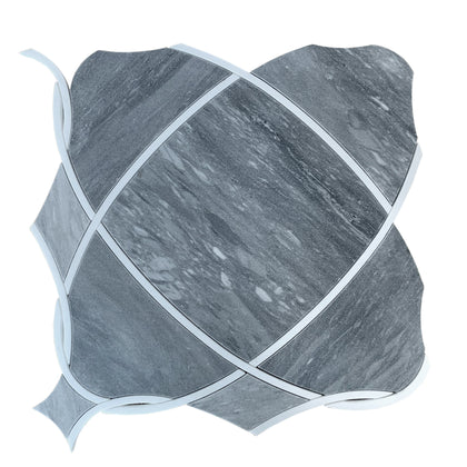 Astral Gray 12-in x 12-in Polished Waterjet Mosaic Floor and Wall Tile( 5 sq. ft. /Box )