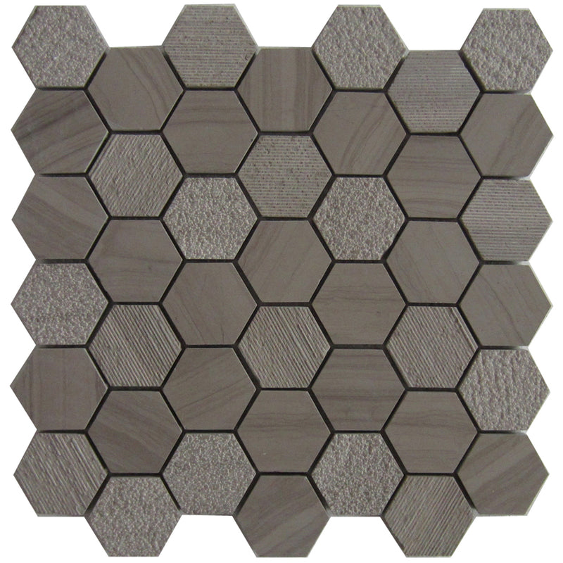 12-in x 12-in Athena Trinity Hexagon Marble Mosaic Floor and Wall Tile( 5 sq. ft. /Box )