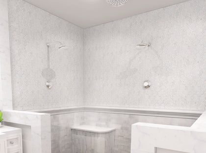 Carrara White & Thassos White 10-in x 14-in Waterjet Mosaic Floor and Wall Tile( 4.75 sq. ft. /Box )