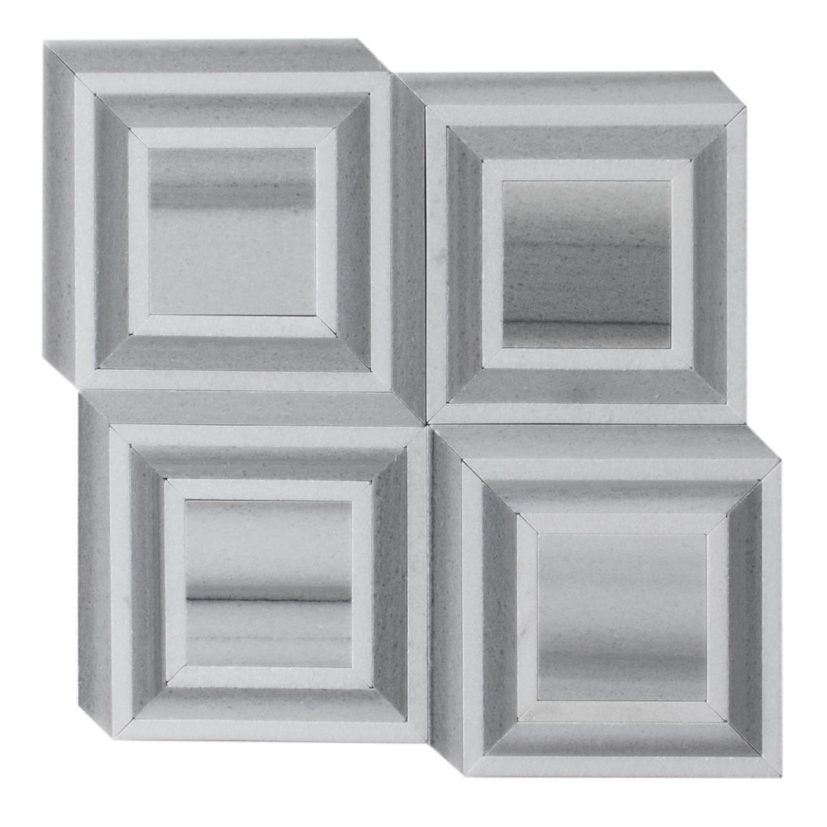 Zebra & Thassos White Marble 12-in x 12-in Waterjet Mosaic Floor and Wall Tile( 5 sq. ft. /Box )