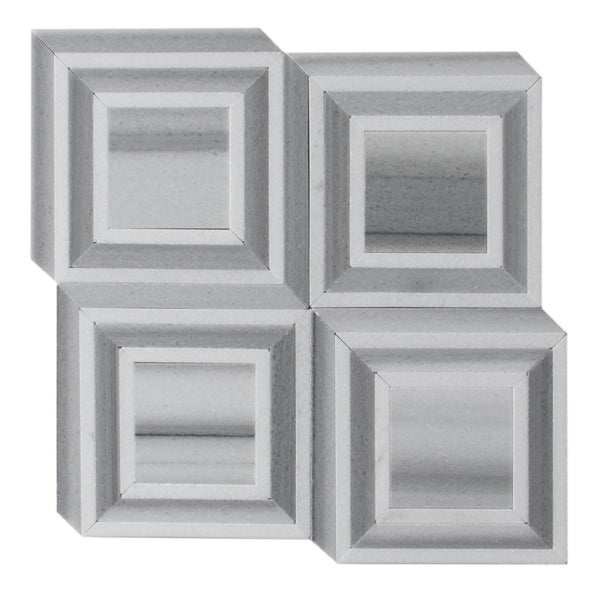 Zebra & Thassos White Marble 12-in x 12-in Waterjet Mosaic Floor and Wall Tile(1-sq. ft/ Piece)