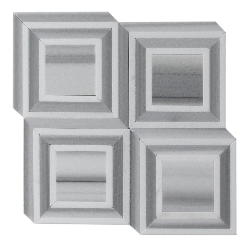 Zebra & Thassos White Marble 12-in x 12-in Waterjet Mosaic Floor and Wall Tile( 5 sq. ft. /Box )