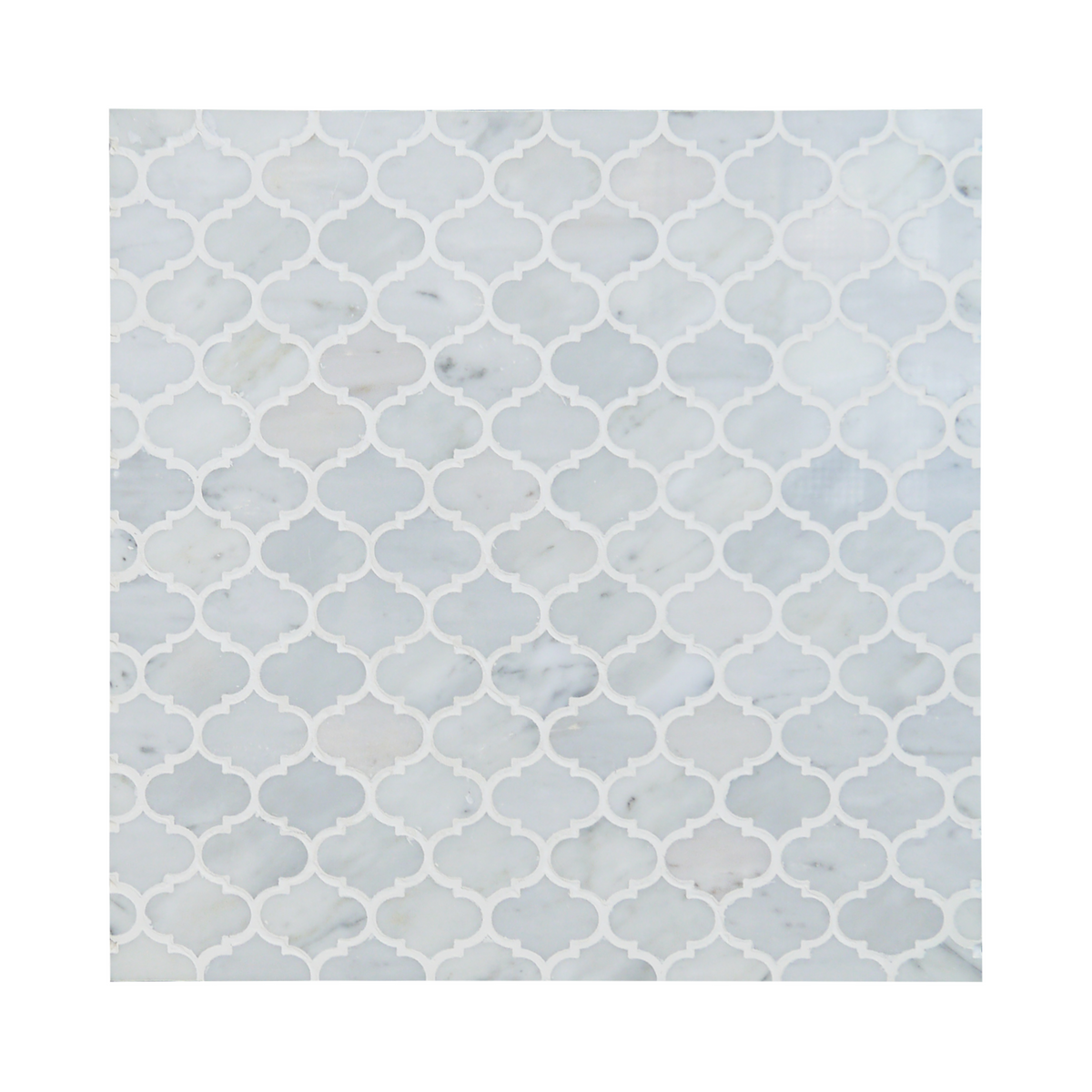 Mini Arabesque Carrara White 10-in x 11-in Waterjet Mosaic Wall Tile( 3.8 sq. ft. /Box )