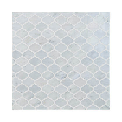 Mini Arabesque Carrara White 10-in x 11-in Waterjet Mosaic Wall Tile( 3.8 sq. ft. /Box )