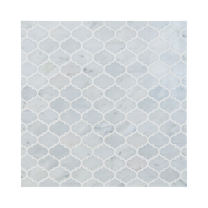 Mini Arabesque Carrara White Waterjet Mosaic
