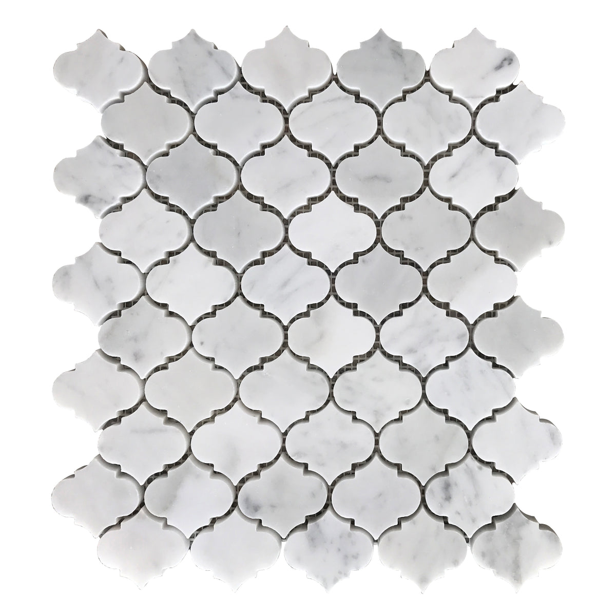 Mini Arabesque Carrara White 10-in x 11-in Waterjet Mosaic Wall Tile( 3.8 sq. ft. /Box )