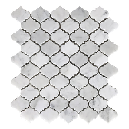 Mini Arabesque Carrara White 10-in x 11-in Waterjet Mosaic Wall Tile( 3.8 sq. ft. /Box )