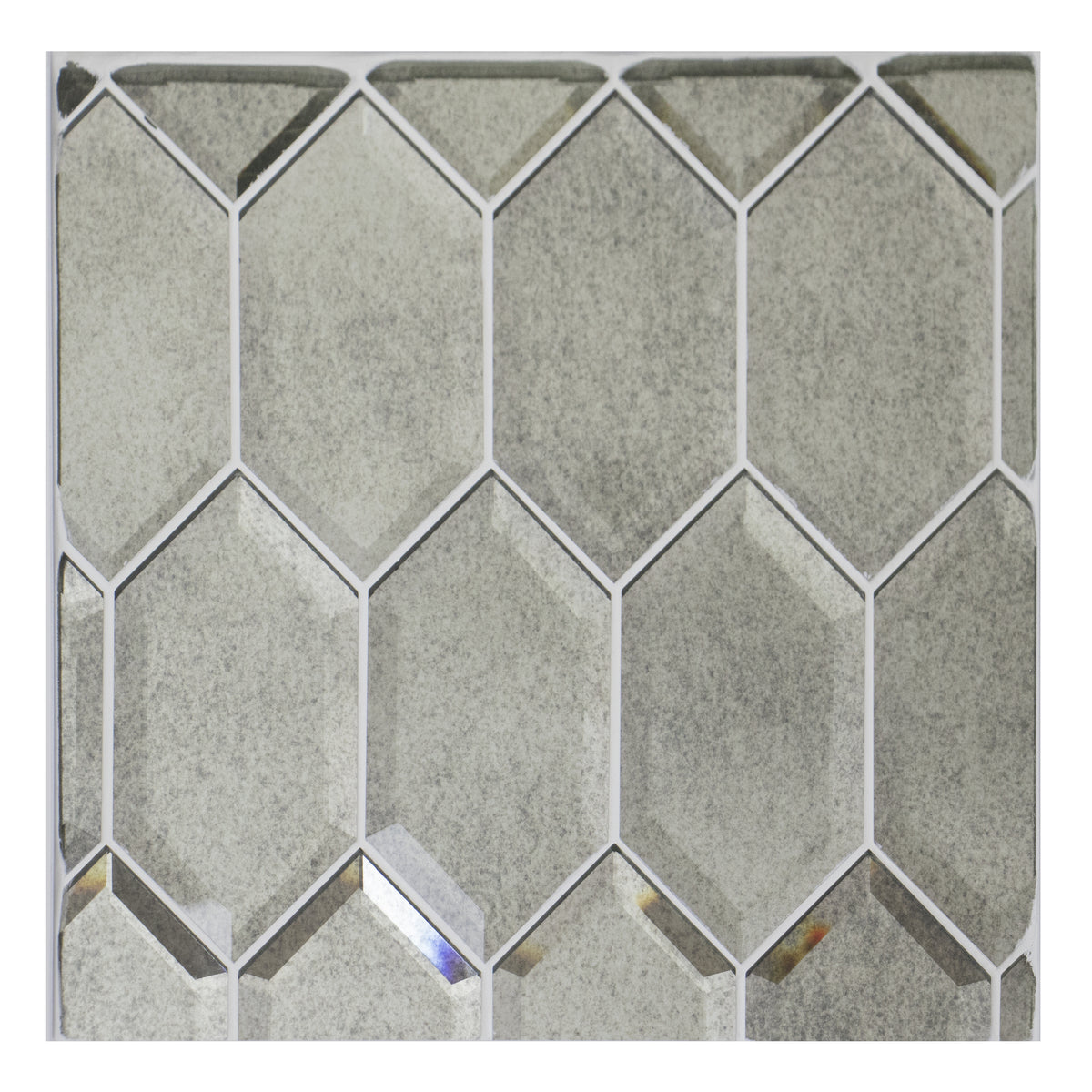 4-in x 8-in Beveled Stretched Hexagon Antique Mirror Mosaic Walls Tile( 6.6 sq. ft. /Box )
