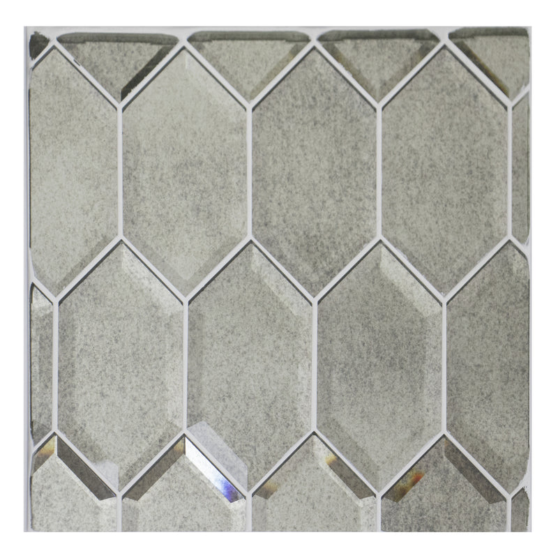 4-in x 8-in Beveled Stretched Hexagon Antique Mirror Mosaic Walls Tile( 6.6 sq. ft. /Box )