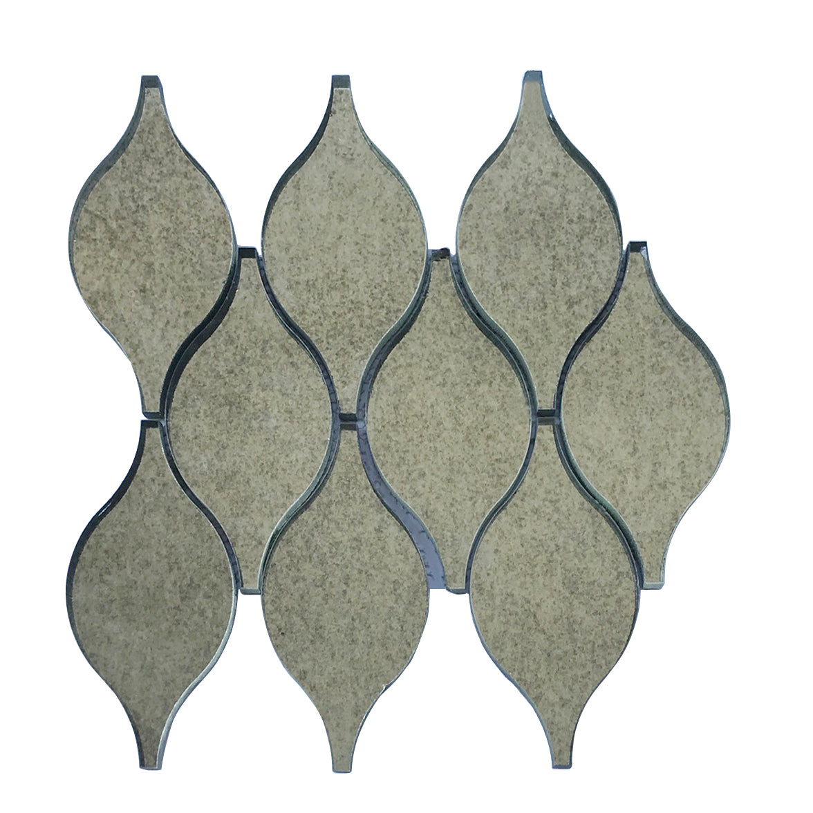 Soft Harmony Feathers Antique Mirror 9-in x 10-in Glass Mosaic Wall Tile( 10 sq. ft. /Box )