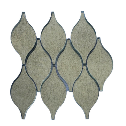 Soft Harmony Feathers Antique Mirror 9-in x 10-in Glass Mosaic Wall Tile( 10 sq. ft. /Box )
