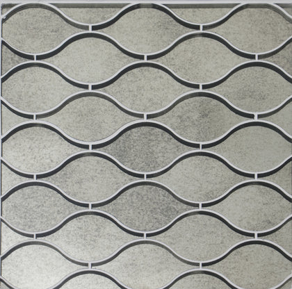 Soft Harmony Feathers Antique Mirror 9-in x 10-in Glass Mosaic Wall Tile( 10 sq. ft. /Box )