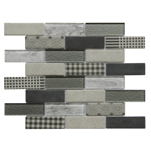 French Gingham Brick 12-in x 10-in Glass Mosaic Wall Tile(0.83-sq. ft/ Piece)
