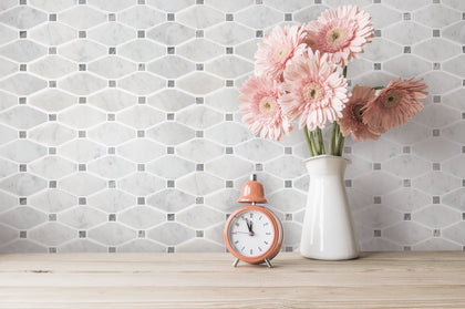 Carrara White Octagon 12-in x 11-in Polished Marble Mosaic Floor and Wall Tile( 4.6 sq. ft. /Box )