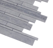 Mountain Blue Random Strip 13-in x 12-in Honed Marble Mosaic Floor and Wall Tile( 5.4 sq. ft. /Box )