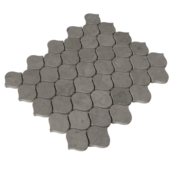 Dark Gray Droplet Marble 12-in x 11-in Mosaic Floor and Wall Tile( 4.6 sq. ft. /Box )