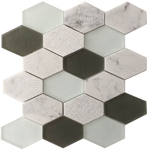 Anthracite Geo Hexagon 3x4 Sequin Pattern