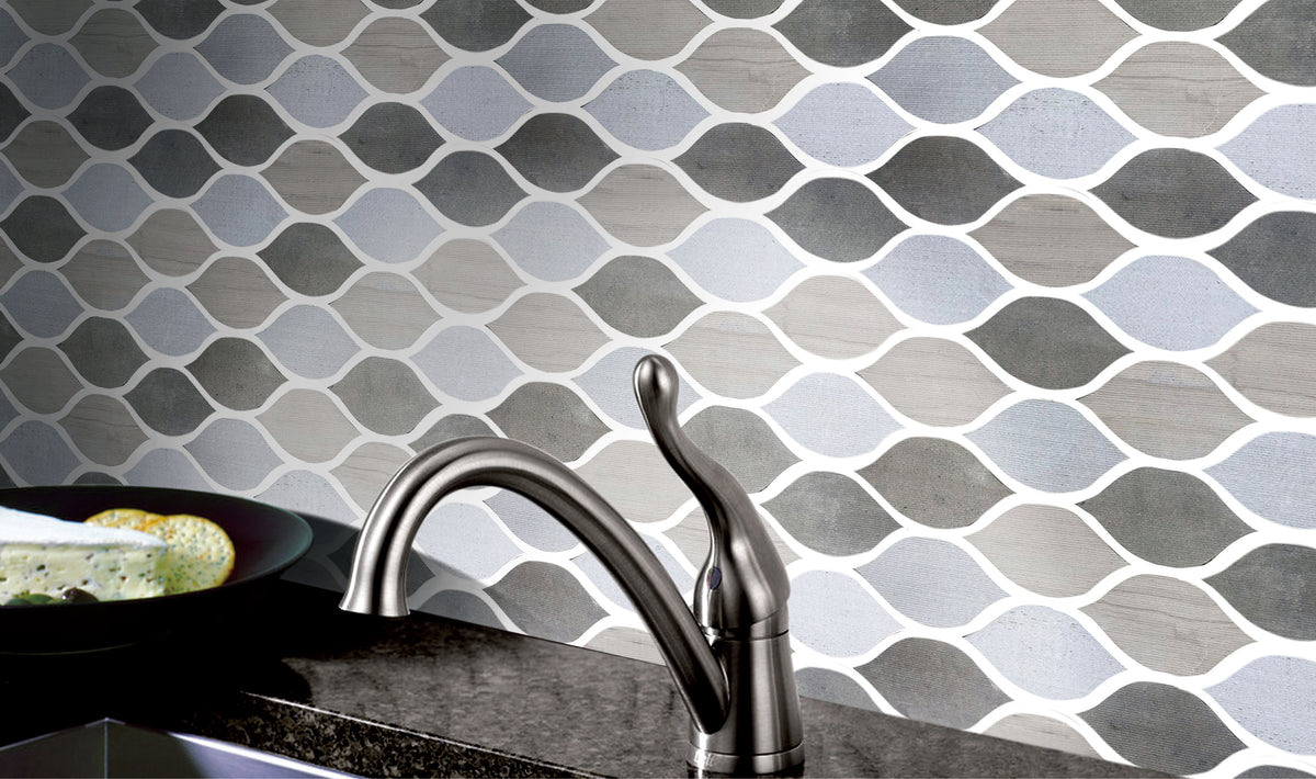 Soft Harmony Feathers 11-1/2-in x 12-in Mixed Marble Mosaic Wall Tile( 4.8 sq. ft. /Box )