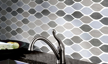 Soft Harmony Feathers 11-1/2-in x 12-in Mixed Marble Mosaic Wall Tile( 4.8 sq. ft. /Box )