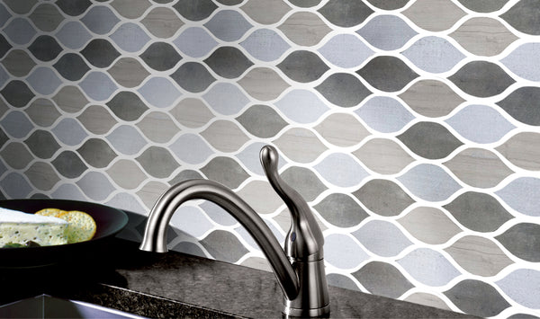 Soft Harmony Feathers 11-1/2-in x 12-in Mixed Marble Mosaic Wall Tile( 4.8 sq. ft. /Box )