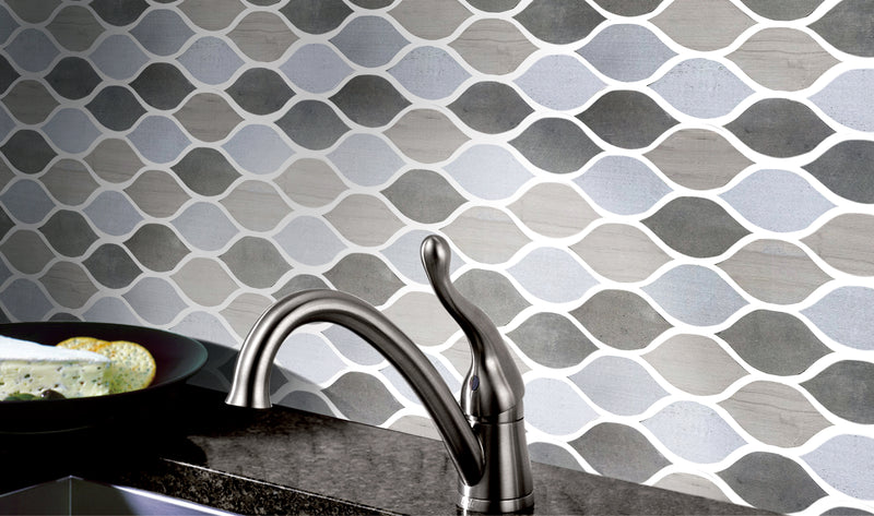 Soft Harmony Feathers 11-1/2-in x 12-in Mixed Marble Mosaic Wall Tile( 4.8 sq. ft. /Box )