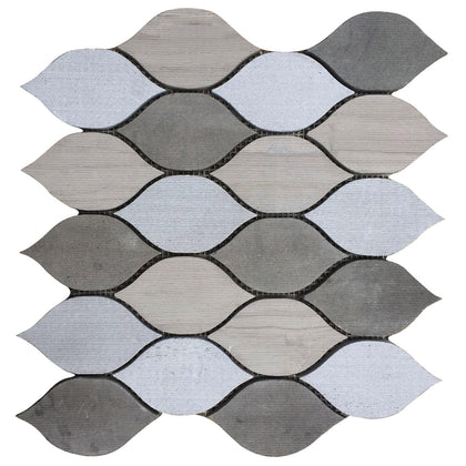 Soft Harmony Feathers 11-1/2-in x 12-in Mixed Marble Mosaic Wall Tile( 4.8 sq. ft. /Box )
