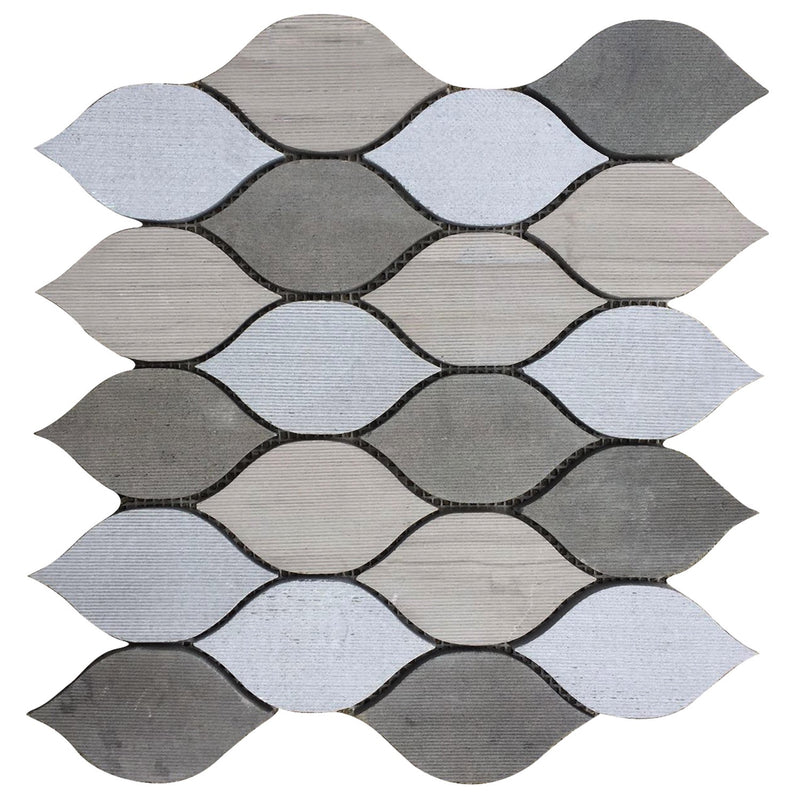 Soft Harmony Feathers 11-1/2-in x 12-in Mixed Marble Mosaic Wall Tile( 4.8 sq. ft. /Box )