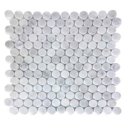 1-in Carrara Honeycomb 12-in x 12-in Polished Marble Mosaic Floor and Wall Tile( 5 sq. ft. /Box )