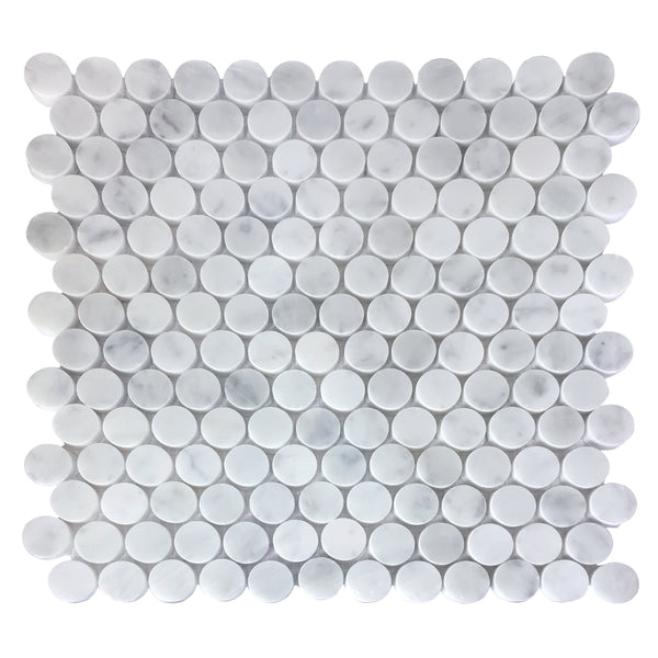 1-in Carrara Honeycomb 12-in x 12-in Polished Marble Mosaic Floor and Wall Tile(1-sq. ft/ Piece)