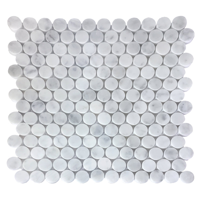 1-in Carrara Honeycomb 12-in x 12-in Polished Marble Mosaic Floor and Wall Tile( 5 sq. ft. /Box )