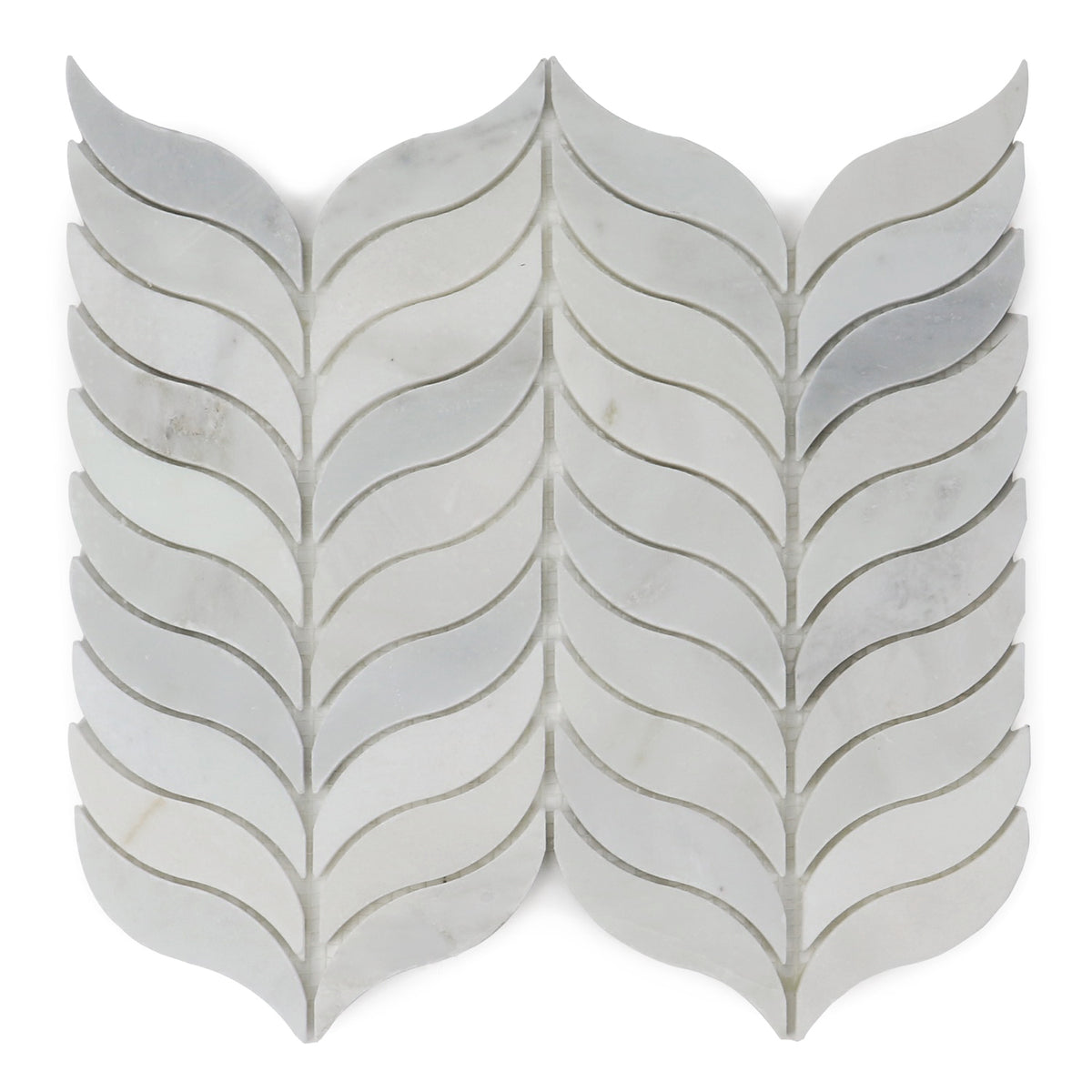 Oriental White Synergy Weave 12-in x 11-in Polished Marble Mosaic Wall Tile( 4.6 sq. ft. /Box )