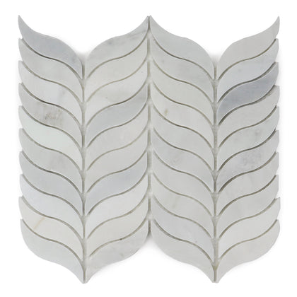 Oriental White Synergy Weave 12-in x 11-in Polished Marble Mosaic Wall Tile( 4.6 sq. ft. /Box )