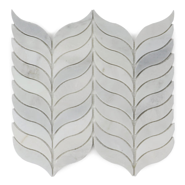 Oriental White Synergy Weave 12-in x 11-in Polished Marble Mosaic Wall Tile(0.92-sq. ft/ Piece)