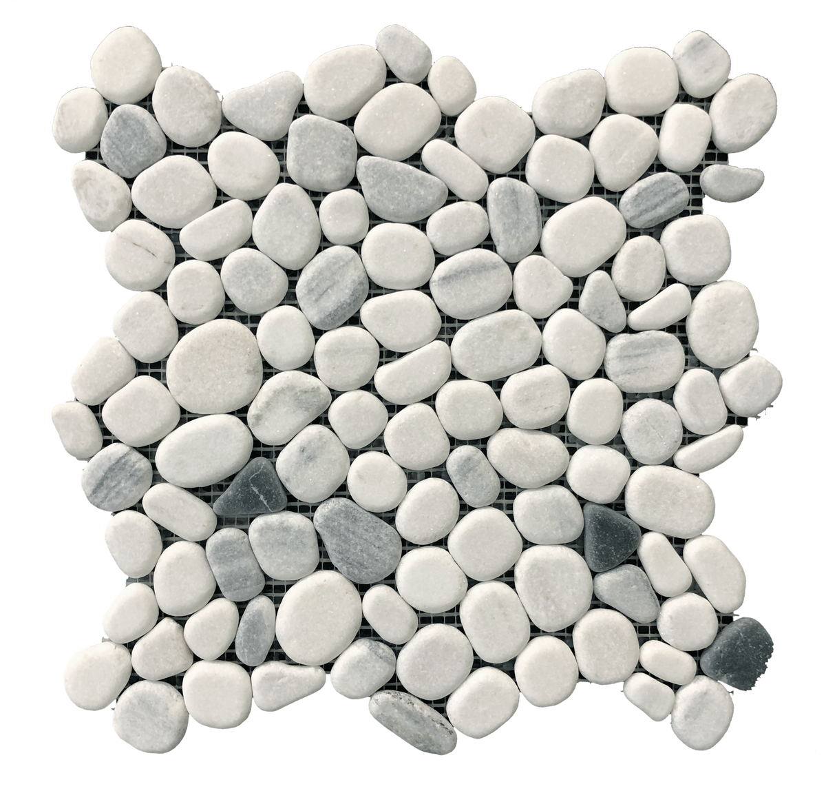 Chinese Zebra Flat Pebble 12-in x 12-in Marble Mosaic Floor Tile( 5 sq. ft. /Box )