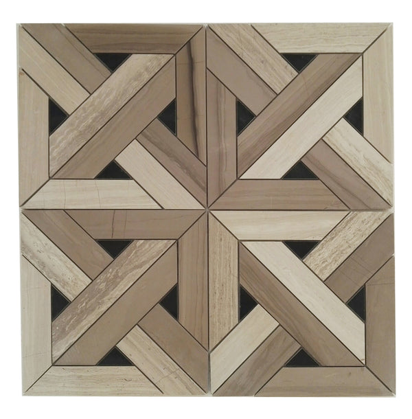 Arrow Weave 12-in x 12-in Marble Mosaic Floor and Wall Tile(1-sq. ft/ Piece)