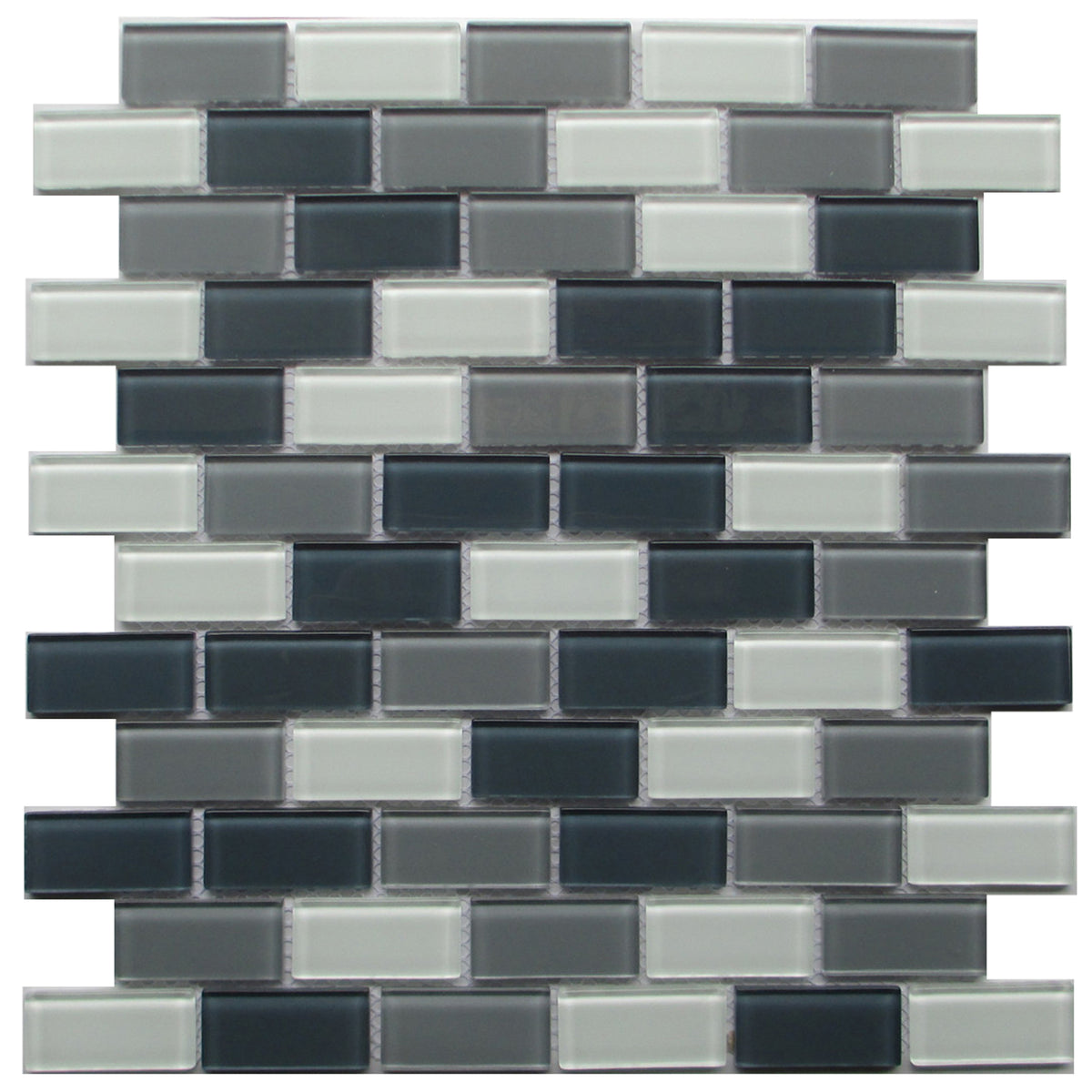 White & Grays 12-in x 11-in Glass Mosaic Wall Tile( 13.8 sq. ft. /Box )