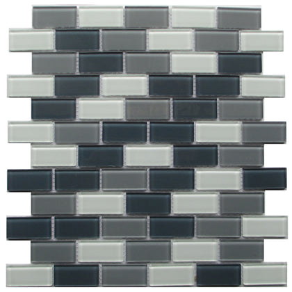 White & Grays 12-in x 11-in Glass Mosaic Wall Tile( 13.8 sq. ft. /Box )