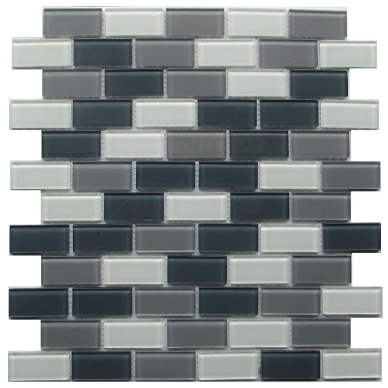 White & Grays 12-in x 11-in Glass Mosaic Wall Tile( 13.8 sq. ft. /Box )
