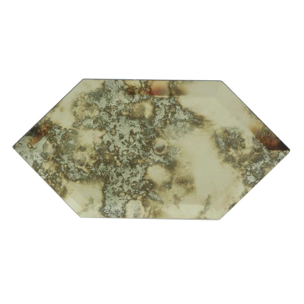 Stretched Hexagon Antique Mirror 4-in x 8-in Glass Mosaic Wall Tile (0.22-sq. ft/ Piece)